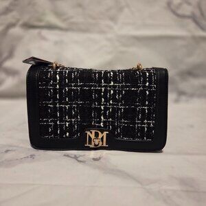 Badgley Mischka Black Tweed Crossbody #0013